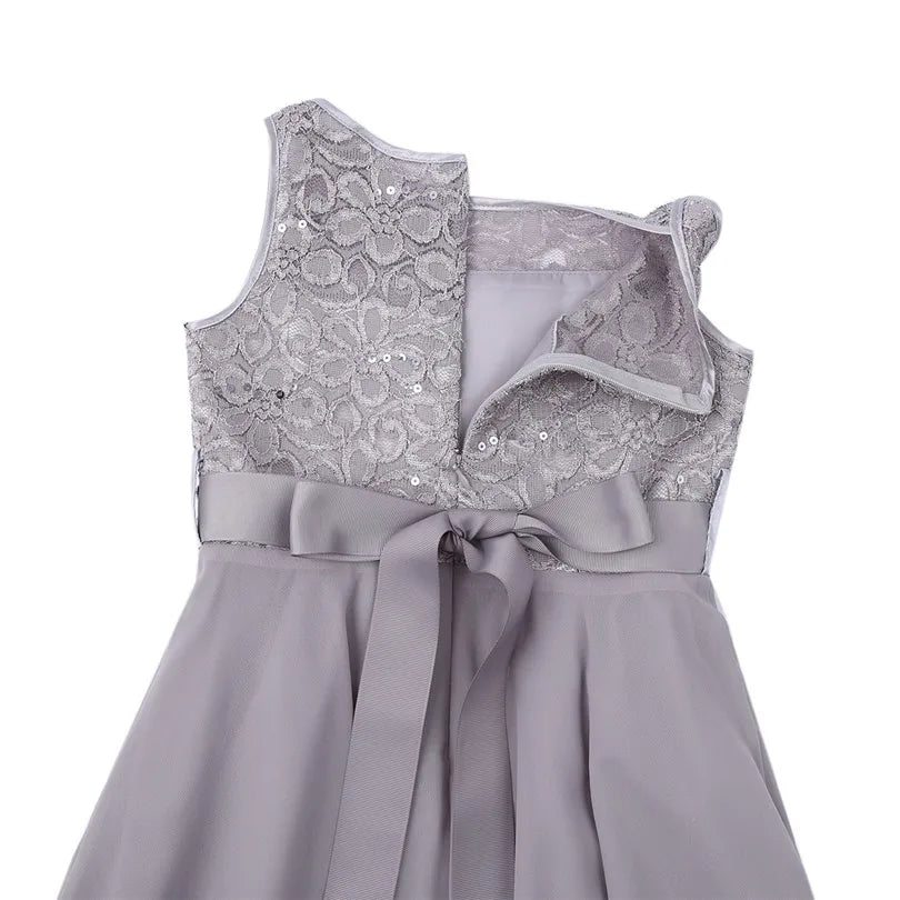 Elegant Children Girls Flower Princess Tulle Lace Dress Infant Kids Party Bridesmaid Ball Gown Tutu Dresses Children Clothes