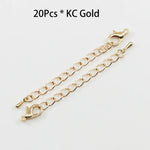 10pcs/lot 50 70mm Tone Extended Extension Tail Chain Lobster Clasps Connector For DIY Bracelet Necklace Jewelry Making Findings