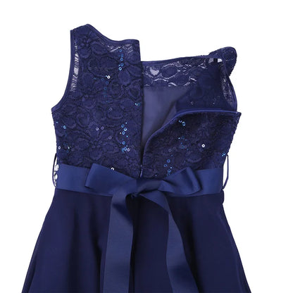 Elegant Children Girls Flower Princess Tulle Lace Dress Infant Kids Party Bridesmaid Ball Gown Tutu Dresses Children Clothes