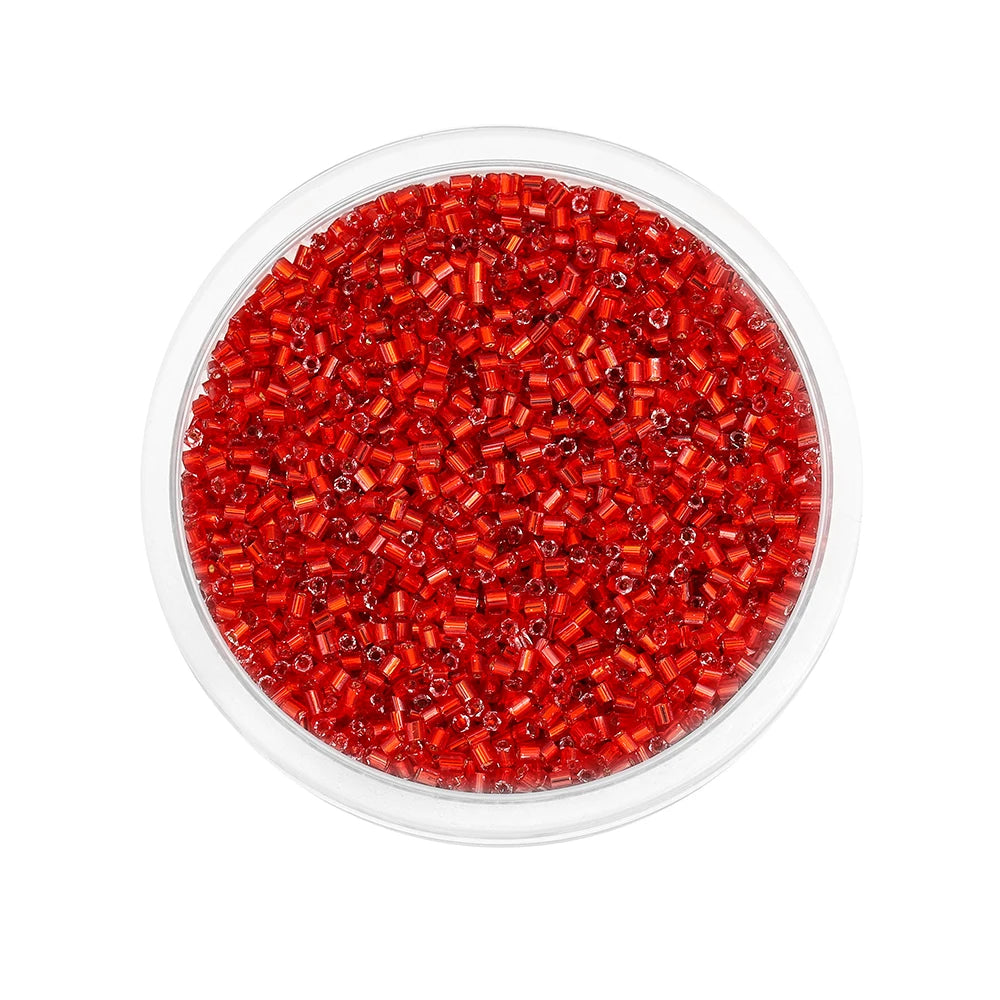 1000/1800Pcs 2mm Hexagon Czech Glass Cylindrical Loose Small Seed Needle Beads for DIY Bracelet Necklace Jewelry Making Supplies