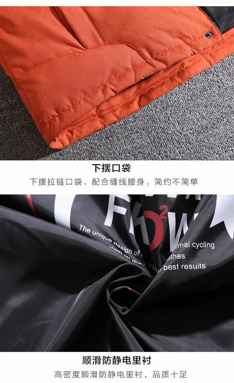 Mens White Duck Down Jacket Warm Hooded Thick Puffer Jacket Coat Male Casual High Quality Overcoat Thermal Winter Parka Men