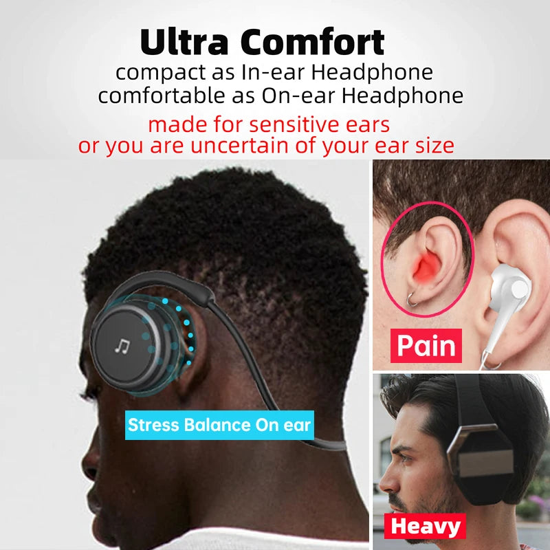 A6 Small Bluetooth Headphones Wrap Around Head Comfortable Wireless Headphones Foldable Bluetooth Headsets with Microphone Purse