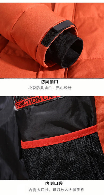 Mens White Duck Down Jacket Warm Hooded Thick Puffer Jacket Coat Male Casual High Quality Overcoat Thermal Winter Parka Men