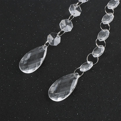 60 Strings of 17.5CM Acrylic Teardrop Crystal Pendant Transparent Garland Curtain Chandelier Pendant Wedding Party Decoration