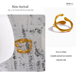 Yhpup 316L Stainless Steel Ring New Design Metalic 18 K PVD Plated Jewelry Trendy Opening Ring бижутерия для женщин Gift