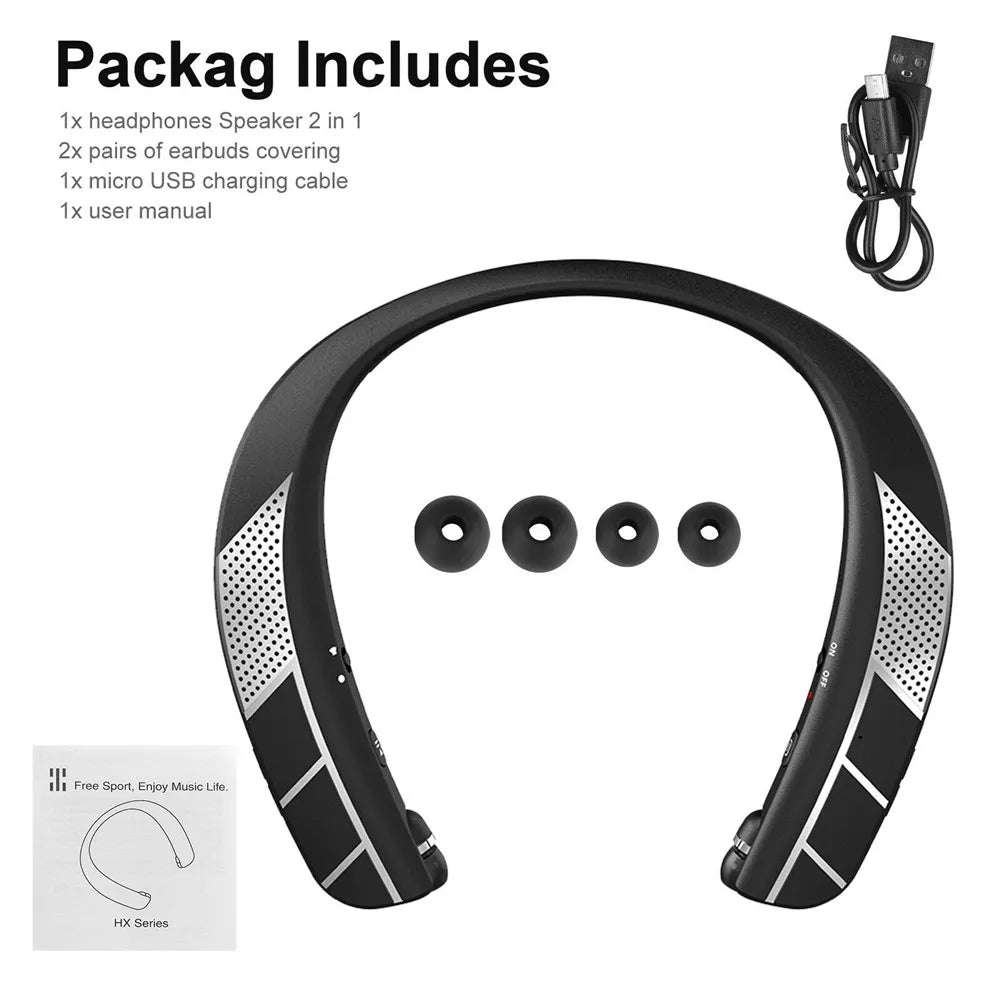 LZ-6 LZ-5 Bluetooth 5.0 Neckband Headset Wireless Earphone Speaker Headphone Waterproof Sport Headset With Mic NoiseCancelling