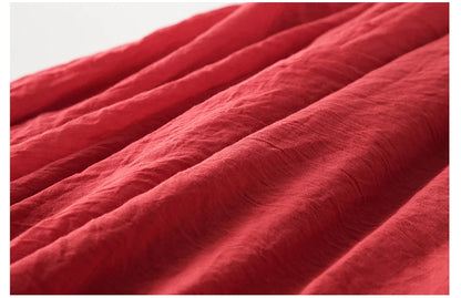High Quality Cotton Linen Maxi Skirt Womens Casual Elastic High Waist Pleated A-Line Beach Skirts Boho Saia Feminina Faldas Jupe