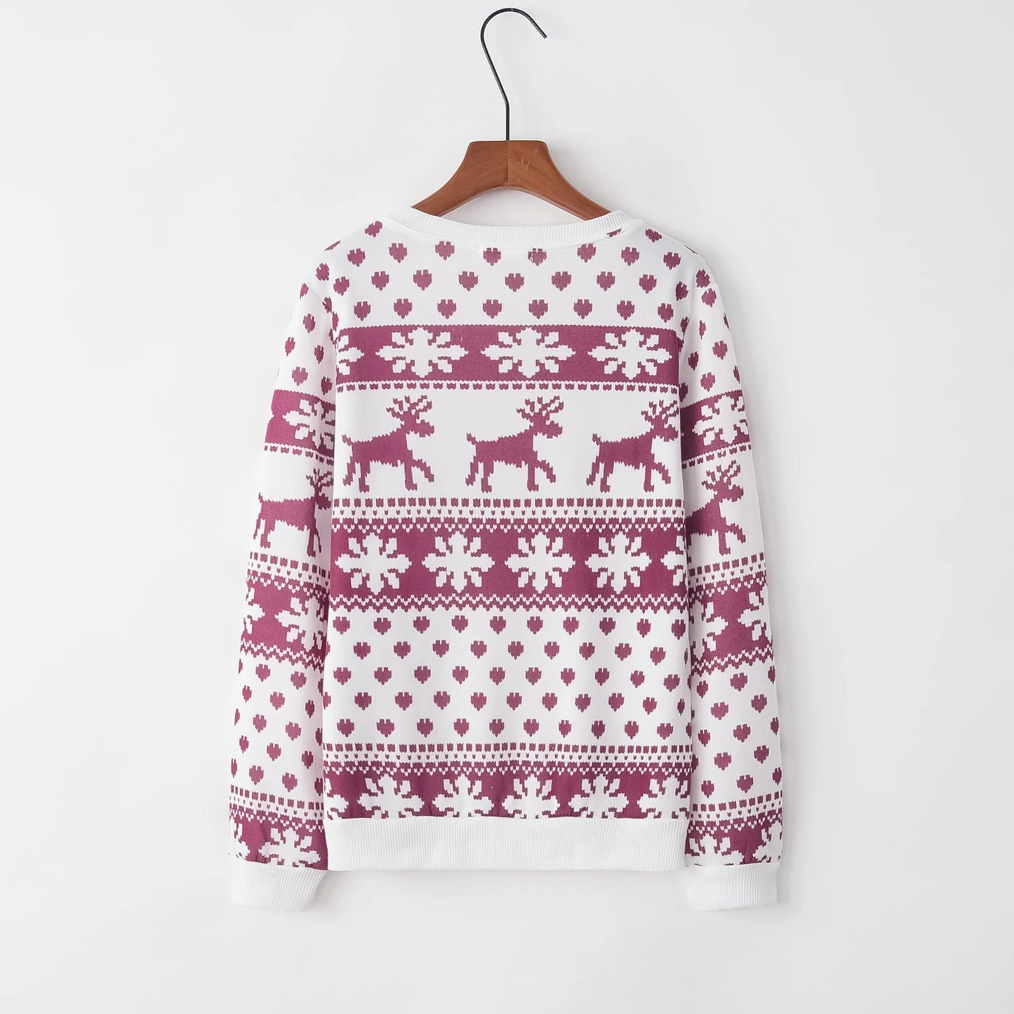 2023 Autumn/winter New European and American Foreign Trade Hoodie Cartoon Deer Print Christmas Round Neck Long Sleeved Hoodie