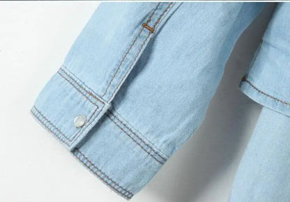 Summer Casual cropped sleeves Shirt Denim cotton short Women Shirts button up blouses womens sexy Blouse tops
