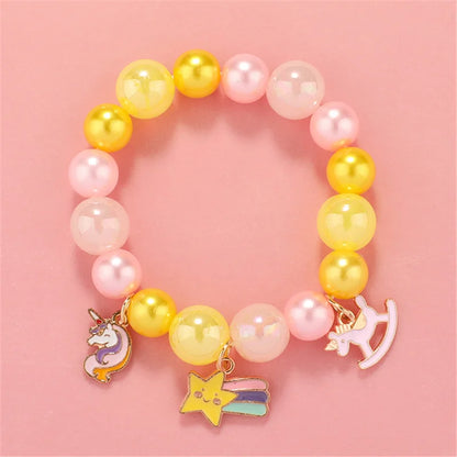 Makersland Cute Popcorn beads Bracelet Friendship Glass Bracelets For Girls Star Moon Cloud Flower Jewelry Accessories Wholesale