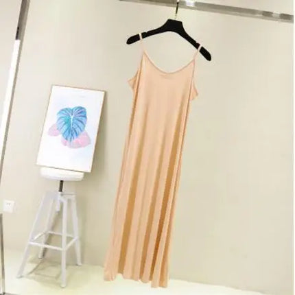 Spring Summer 2024 Woman Tank Dress Casual Modal Sexy Camisole Elastic Female Home Beach Dresses O-Neck Camis Sexy Dress