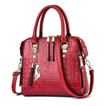 Luxury Crocodile Pattern Handbag Women Winter New PU Leather Tassel Shoulder Bag Brands Design Handle Bag Lady Purse