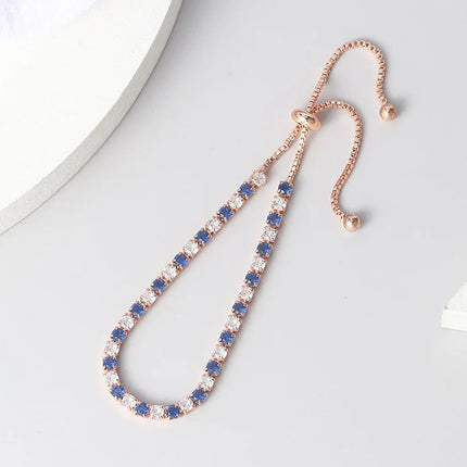 Adjustable Multicolor Tennis Bracelets for Women Ladies Wedding Rainbow Colorful Zircon Charm Bracelet Hand Chain Jewelry DZH043