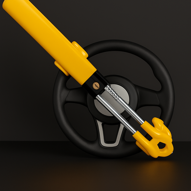 Universal Steering Wheel Lock – Heavy Duty Anti-Theft Car Security Device, Adjustable & Durable with Keys – Anti-Saw, Anti-Pry, Anti-Drill Protection