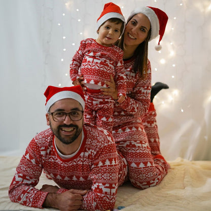 Family Christmas Pajamas 2024 Elk Print Matching Outfits Mother Daughter Look Pijama Children Pajama Set Winter Loungewear Pjs