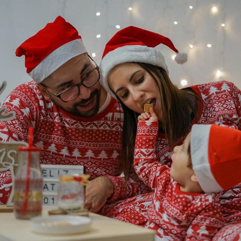 Family Christmas Pajamas 2024 Elk Print Matching Outfits Mother Daughter Look Pijama Children Pajama Set Winter Loungewear Pjs