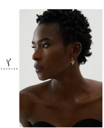 Yhpup Stainless Steel Chic Heart Huggie Hoop Earrings Charm Gold Color Tarnish Free Trendy Fashion Jewelry for Women Bijoux