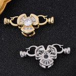 Juya Handmade 18K Gold Silver Plated Fastener Bail Connector Clasps Accessories For Needlework Pearls Beads Jewelry Making