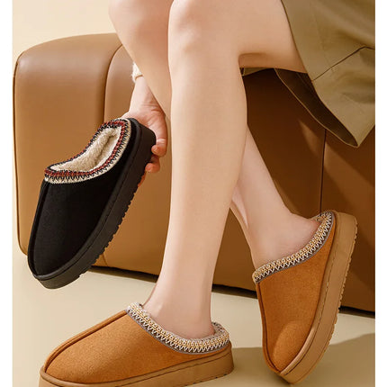 Winter Bohemian Style Indoor Fluffy Slippers with Anti-Slip and Warm Design for Comfortable Feet