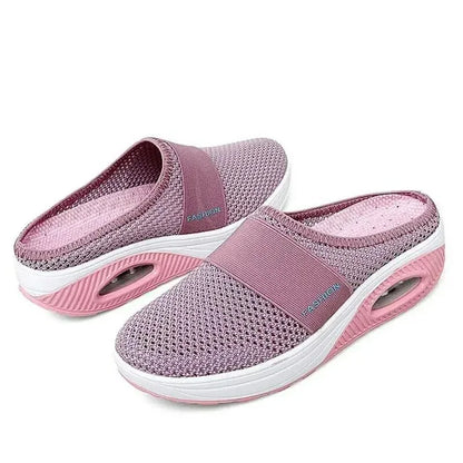Women Wedge Breathable Slippers 2024 Summer Anti-slip Premium Sandals Vintage Casual Female Platform Shoes Plus Size Slides