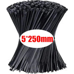 500/100Pcs Wholesale Plastic Nylon Cable Ties Self-locking Cord Straps Adjustable Cables Fastening Loop Home Office Wire Zip Tie