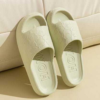 Summer Cute Bear Printting Women Slippers Indoor Bathroom Non-slip Thick Soft Sole Sandals Exquisite Beach Cool Outdoor Shoes