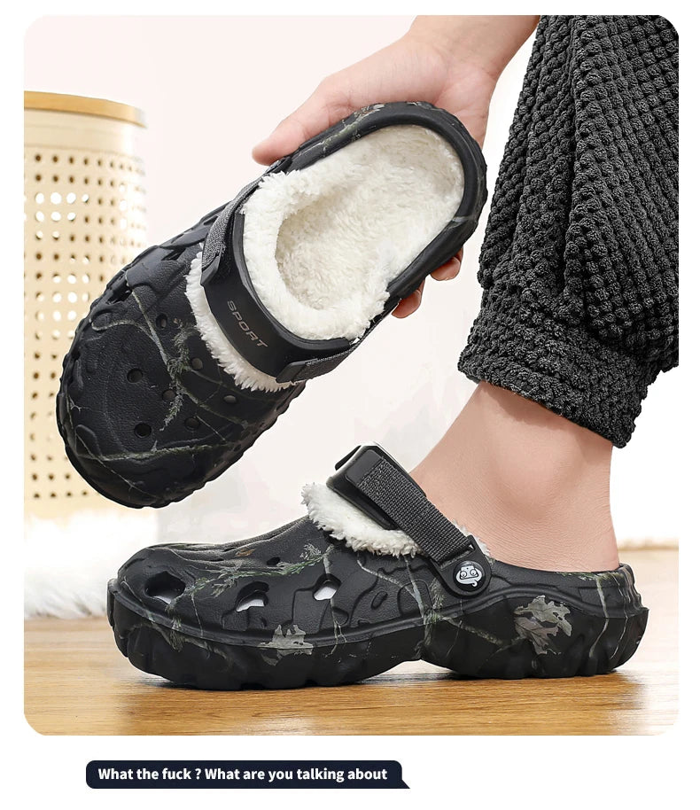 YRZL Mens Slippers Sandals for Men Clogs Autumn Winter Bedroom Plush Home Cotton Slipper Cute Warm Non-slip Indoor Women Slipper