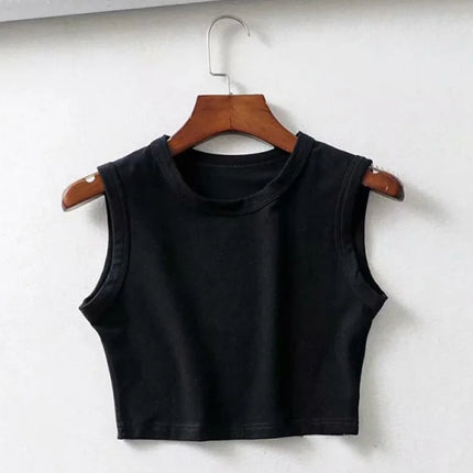summer vintage white crop tops women biker black punk sexy tank top korean streetwear cropped sleeveless top feminino