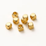 50pcs/lot 2-5mm 14K/18K Real Gold Plated Brass Square Spacer Loose Beads for DIY Jewelry Making Beads Accessories Findings