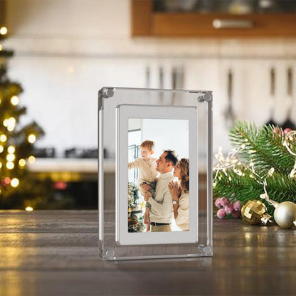 Acrylic Digital Photo Frame 5 Inch 1000mAh IPS Screen 2G Memory Volume button Speaker Type C Cut Gift for Loved Porta Retrato