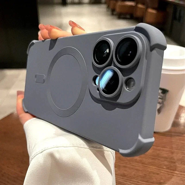 Protection 4-Corner Shockproof Soft Case for IPhone 15 13 12 14 Pro Max Plus for Magsafe Wireless Charge Lens Silicone Cover