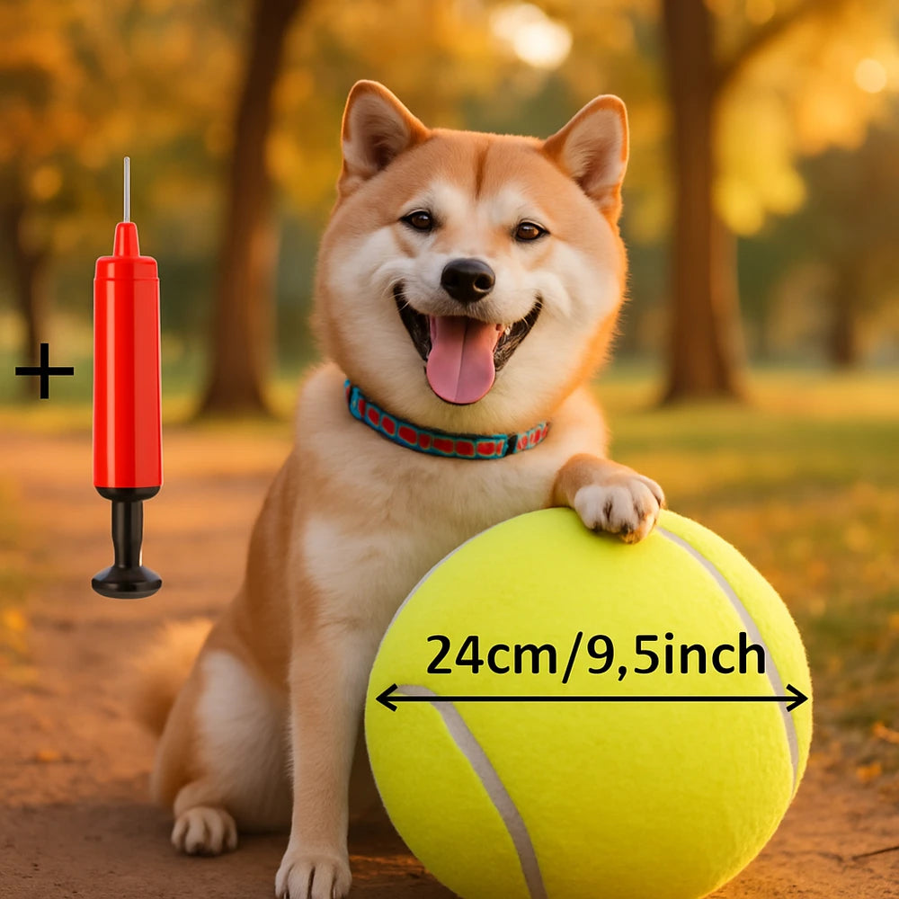 7/9.5Inch Giant Tennis Ball Pet Inflatable Toy for Dog Training Ball 24cm Large Tennis Ball with Air Pump Interactive Dog Toys