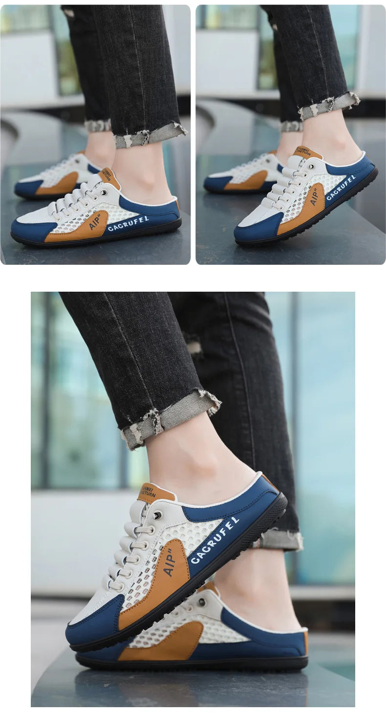 Men's Fashion Soft-soled Half Slippers Summer Men Trendy Bottom Casual Shoes Soft Sole Support Shoes Sneakers Zapatos De Hombre
