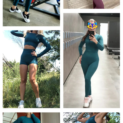 WAREBALL 2/3/4pcs Seamless Yoga Set Gym Clothes Sportswear Yoga Suits For Women Fitness Set Tracksuits Sports Bra Gym Leggings