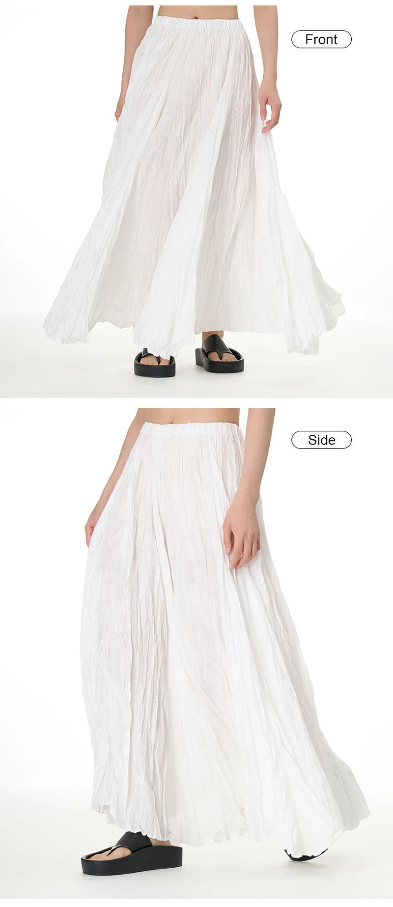 Casual Womens Solid A-Line Long Skirt Tulle High Waist Pleated Y2K Skirt Elegant Ladies Wild Dating Maxi Skirts Drop Streetwear