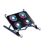 New Laptop Cooler Base Stand Foldable Laptop Cooling Pad Portable Adjustable Notebook Stand for 13-17.3 Inch with 4 Fans