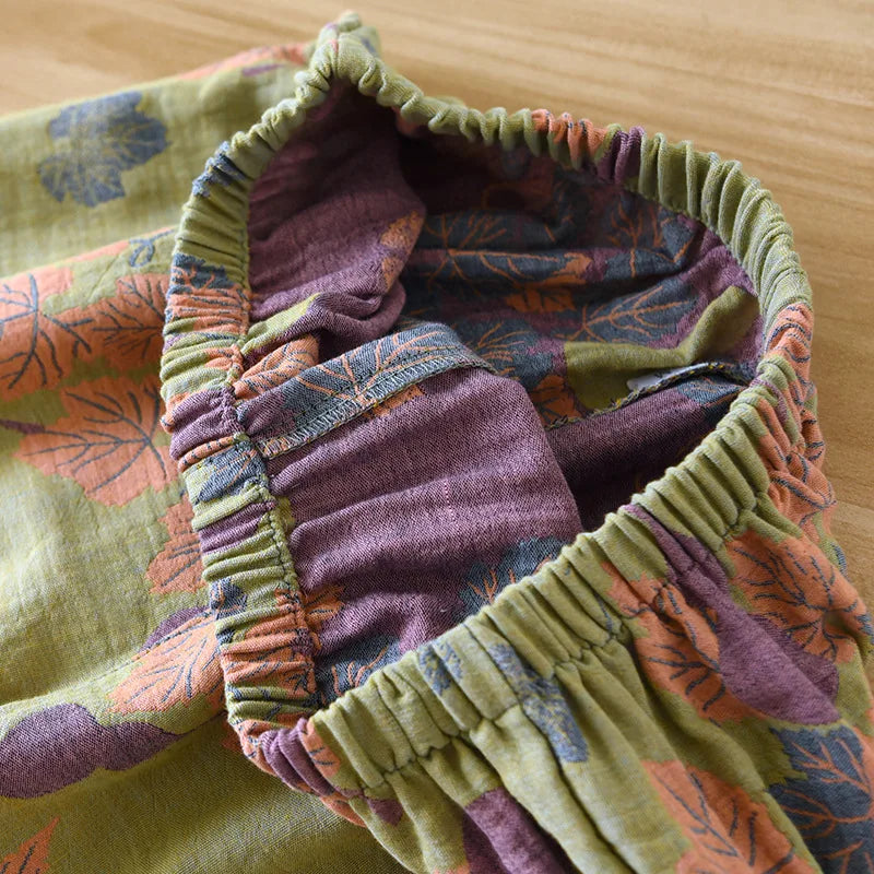 2024 Japanese Spring and Autumn New Women's Pajama Set 100% Cotton Vintage Long sleeved Pants Two Piece Set for Home Furnishings