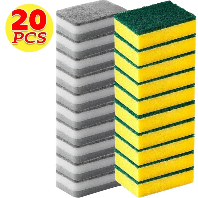 30/5pcs Magic Cleaning Sponges Double-sided Reusable Kitchen Sponge Wipes Pan Pot Dishwashing Scouring Pads Brush Clean Tools
