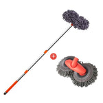 Car Washer Mop Foam Wash Brush Double Brush Head Roof Window Cleaning Maintenance Three-Section Telescopic Mop Car Accessories