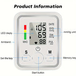 Upper Arm Automatic Blood Pressure Monitor BP Sphygmomanometer Pressure Meter Tonometer for Measuring Arterial Pressure