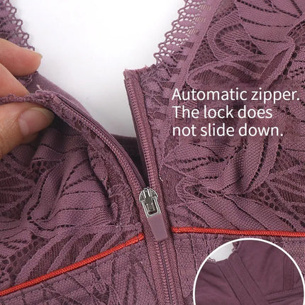 Soft cotton cups before the zipper in the elderly underwear breathable women without steel ring tank top lace large size bra