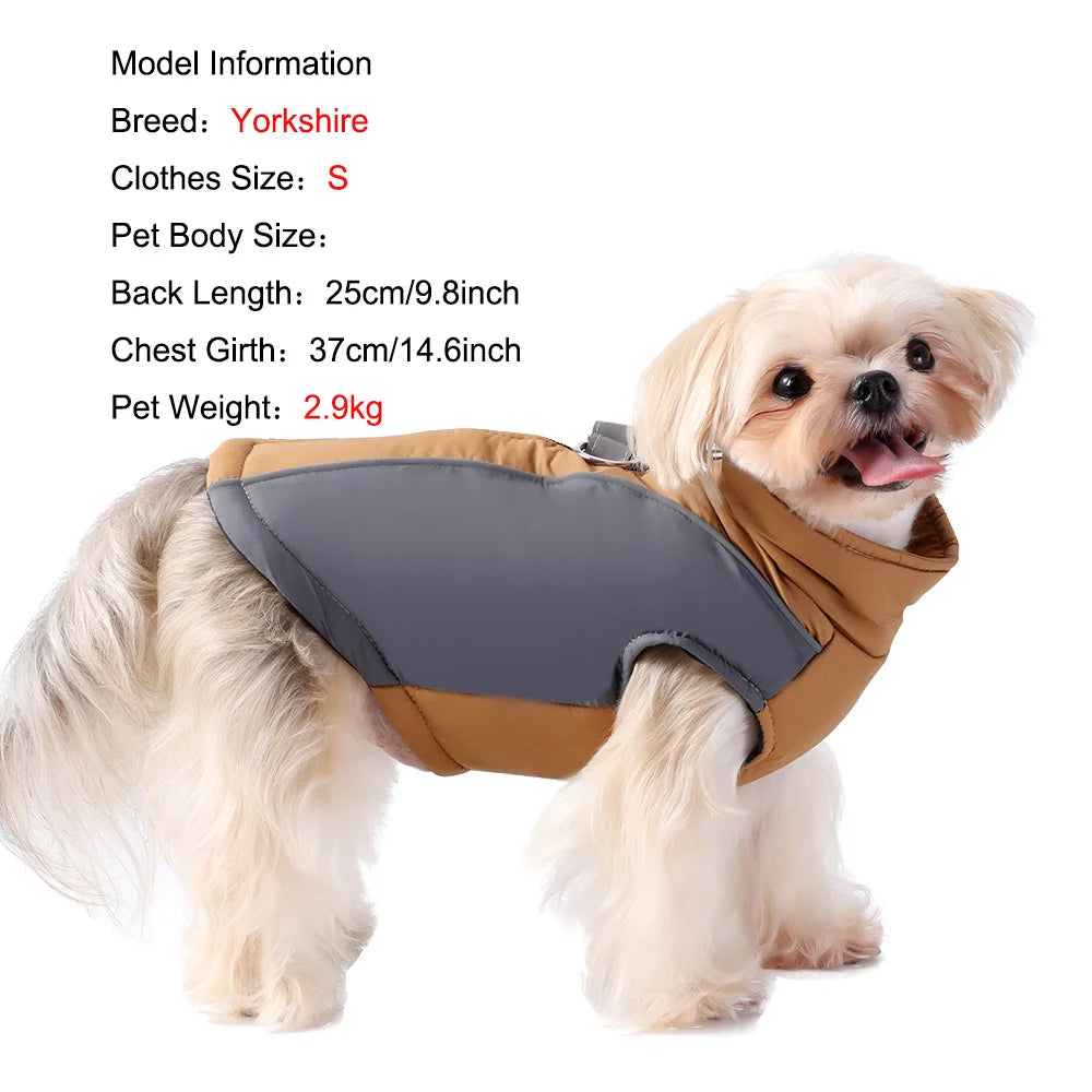 Winter Pet Dog Clothes For Small Medium Dogs Cats Windproof Cat Reflective Soft Cozy Jacket Coat with Elastic Chihuahua Clothing