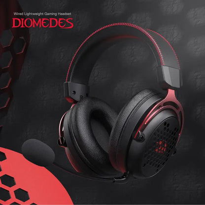 Redragon H386 USB Diomedes Wired Gaming Headset 7.1 Surround Sound  53MM Drivers Detachable Microphone Headphone