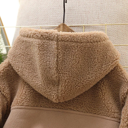 IYEAL Children's  Jacket Coat  Autumn Winter Warm Fleece Outerwear Boys Clothing Fleece Thickened Boy Clothes 4  8 to 10 years