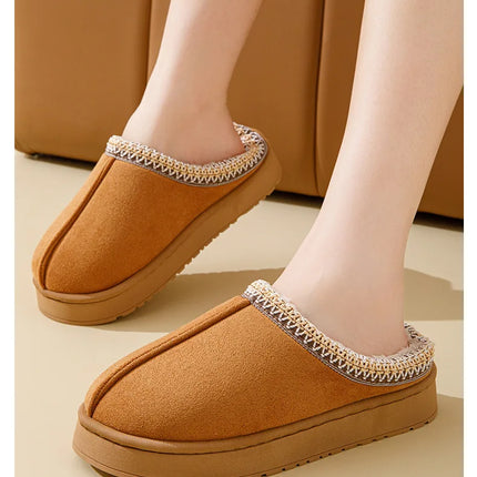 Winter Bohemian Style Indoor Fluffy Slippers with Anti-Slip and Warm Design for Comfortable Feet