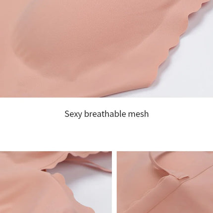 Hot Sale 9 Colors Comfy Bra WireFree Padded Wavy Edge Korea Laser Cutting Invisible Yoga Wear Ladies Bra Seamless Women Bra