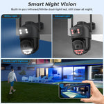 10MP 5K Dual Lens PTZ IP Camera with Dual Screen 8MP Ai Human Detection Auto Tracking Wireless Outdoor Surveillance Camera O-KAM