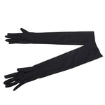 Long Satin Gloves for Women, Mittens, Monochromatic, Women's Fashion, Evening and Prom Costume, Autumn and Winter