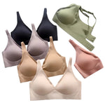 Sexy Seamless Bras For Women Wire Free Push Up Brassiere V Neck Bralette Women's Glossy Soft Underwear Female Lingerie Intimates