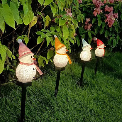 2024 New Christmas Snowman Decoration Light LED Solar Lights Outdoor Waterproof Post Lamp Garden Lawn Landscape Nightlight